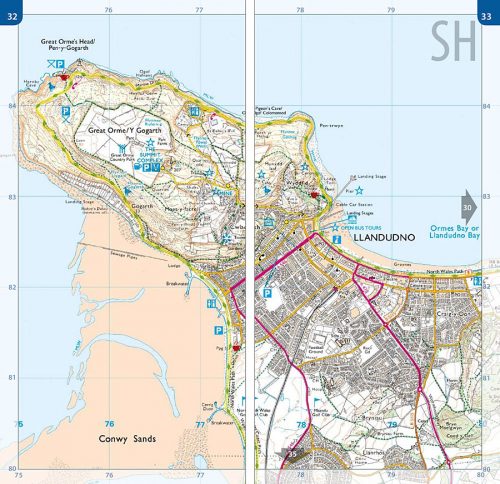 Large scale Ordnance Survey mapping of the Wales Coast Path - North Wales Coast - Great Orme