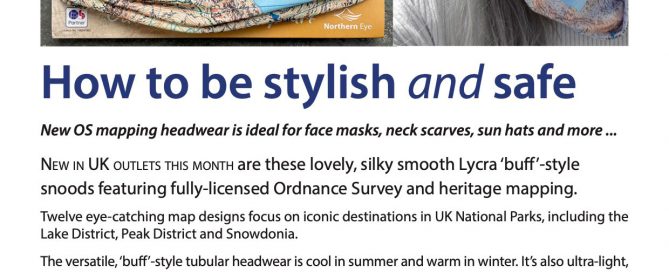 New OS mapping headwear is ideal for face masks, neck scarves, sun hats and more ...