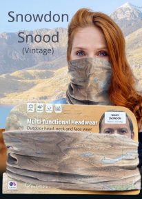 Snowdon vintage map snood neck warmer gaiter tube buff