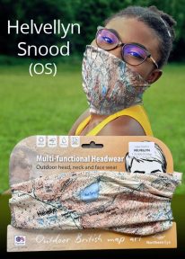 Helvellyn modern snood/neck gaiter/face mask/neck warmer/bandana - Ordnance Survey (OS) mapping 1:25,000 scale