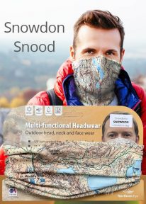 Snowdon snood/neck gaiter/face mask/neck warmer/bandana - Ordnance Survey (OS) mapping 1:25,000 scale
