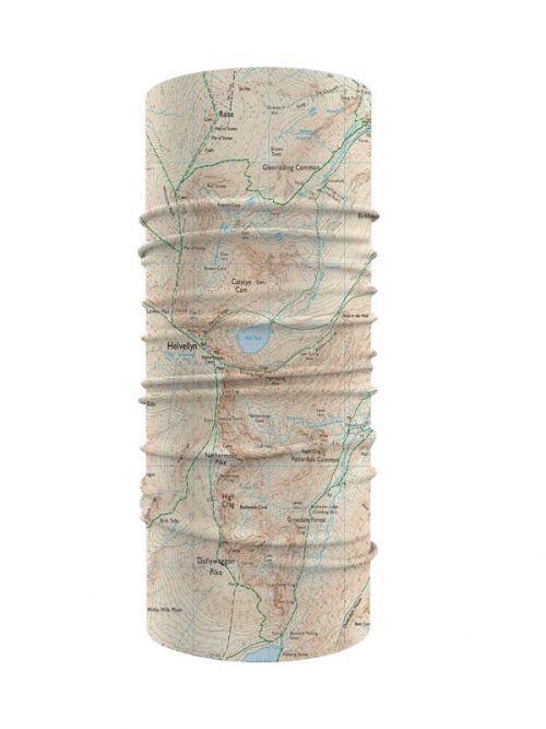 Helvellyn Ordnance Survey modern 1:25k map snood neck tube scarf